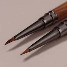 专业朱砂木美甲笔，三角笔尖 | 花卉蝴蝶图案，可按压花瓣叶片装饰 | 无香型美甲工具，适用于DIY/美甲沙龙，单件套装 - 棕色 - 查看 9