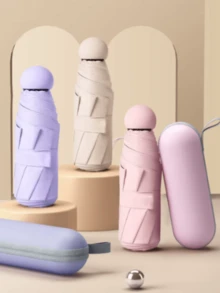 Portable Compact Lightweight Travel Umbrella, Waterproof, Automatic Open, Close. - Màu tím - Xem 5