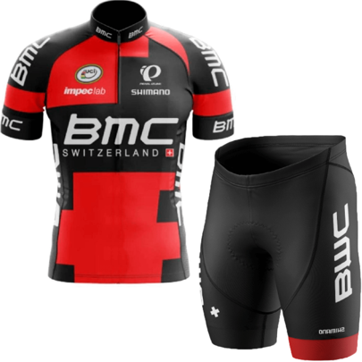 Conjunto Camisa Ciclismo BMC e Bermuda Forro Gel Pedal Confortável