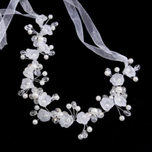 White Flower Headband Princess Headpiece Hair Accessories For Girls, Dance, Performance, Korean Style