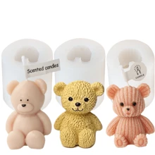 Molde de Vela 3D Urso Fofo, Mini Molde de Vela Perfumada de Urso de Pelúcia DIY, Decoração, Molde de Silicone, Artesanato, Molde de Vela de Cristal Epóxi, Sabonete