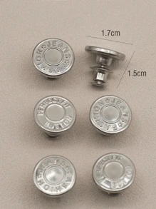 6 Pcs Jeans Buttons Replacement 17mm No Sewing Metal Button Repair Kit Nailless Removable Jean Buttons Replacement Combo Valentine DAY, Valentines Wedding, Birthday