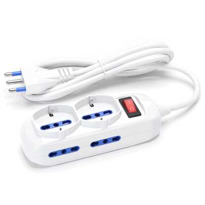 Aigostar Multipresa multi-presa multifunzione da 6 posti, 250V/3680W, cavo da 3m, colore bianco