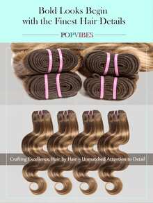 CEXXY Highlight Brown Body Wave Bundles Human Hair 18 20 22 24 Inch 4 Bundles Ombre Blonde Bundles Human Hair Extensions Natural Brazilian Virgin Unprocessed Human Hair - 間色 - 查看 6
