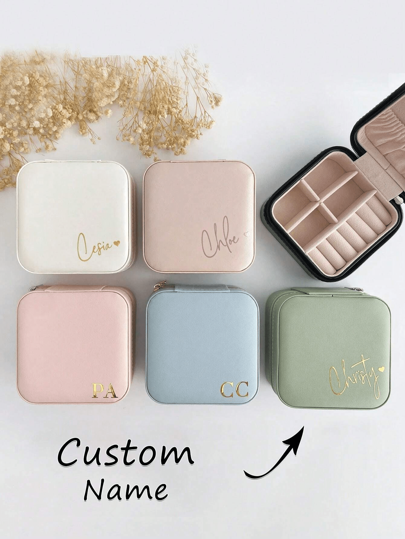 1 Pieza Caja de almacenamiento de joyas personalizada con flores de nacimiento y nombre para mujeres, caja de almacenamiento de joyas personalizada de moda, regalo perfecto para mujer, madre, novia, aniversario, regalo exquisito e inolvidable para mamá en el Día de la Madre, Armonía del hogar