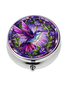 Set Of 1 Soft Hummingbird Shaped Pill Case, 1 Triple Compartment Pill Box, 1 Mini Pill Case, 1 Wallet Pill Case, 1 Portable Pill Box, 1 Pocket Or Wallet Pill Container, 1 Decorative Metal Vitamin Case, 1 Unique Travel Gift