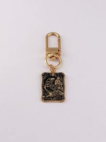 1 pieza Llavero con colgante de Tarot en dorado y negro, decoración de llavero de estilo gótico creativo, colgante de bolso, regalo perfecto para amigos, accesorio decorativo de bolso, regalo de San Valentín, accesorio de coche, dije de bolso, cordón para mochila escolar con soporte para identificación, accesorios de coche, dijes de bolso - Multicolor - Ver 10