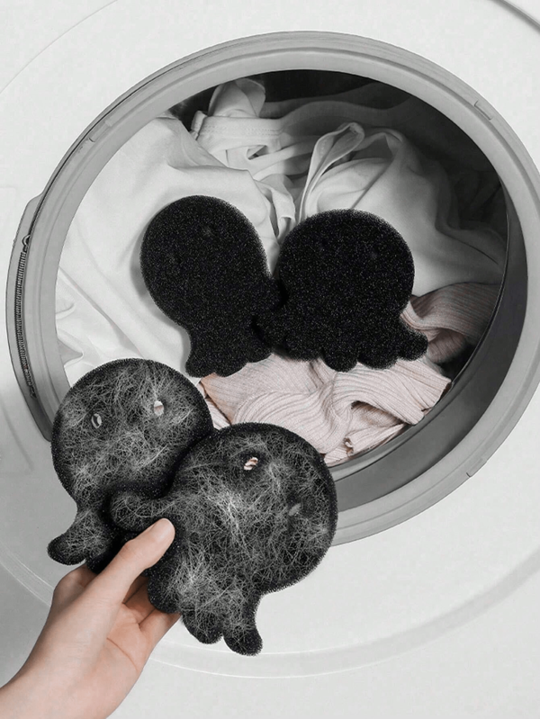 1/3/6 pièces Balles noires anti-poils pour machine à laver, ramasse-peluches et assouplissant réutilisables. Élimine les poils de chien et de chat des vêtements. Outils de nettoyage durables et délicats. Empêche les bouchons dans les lave-linge. Conception facile à nettoyer