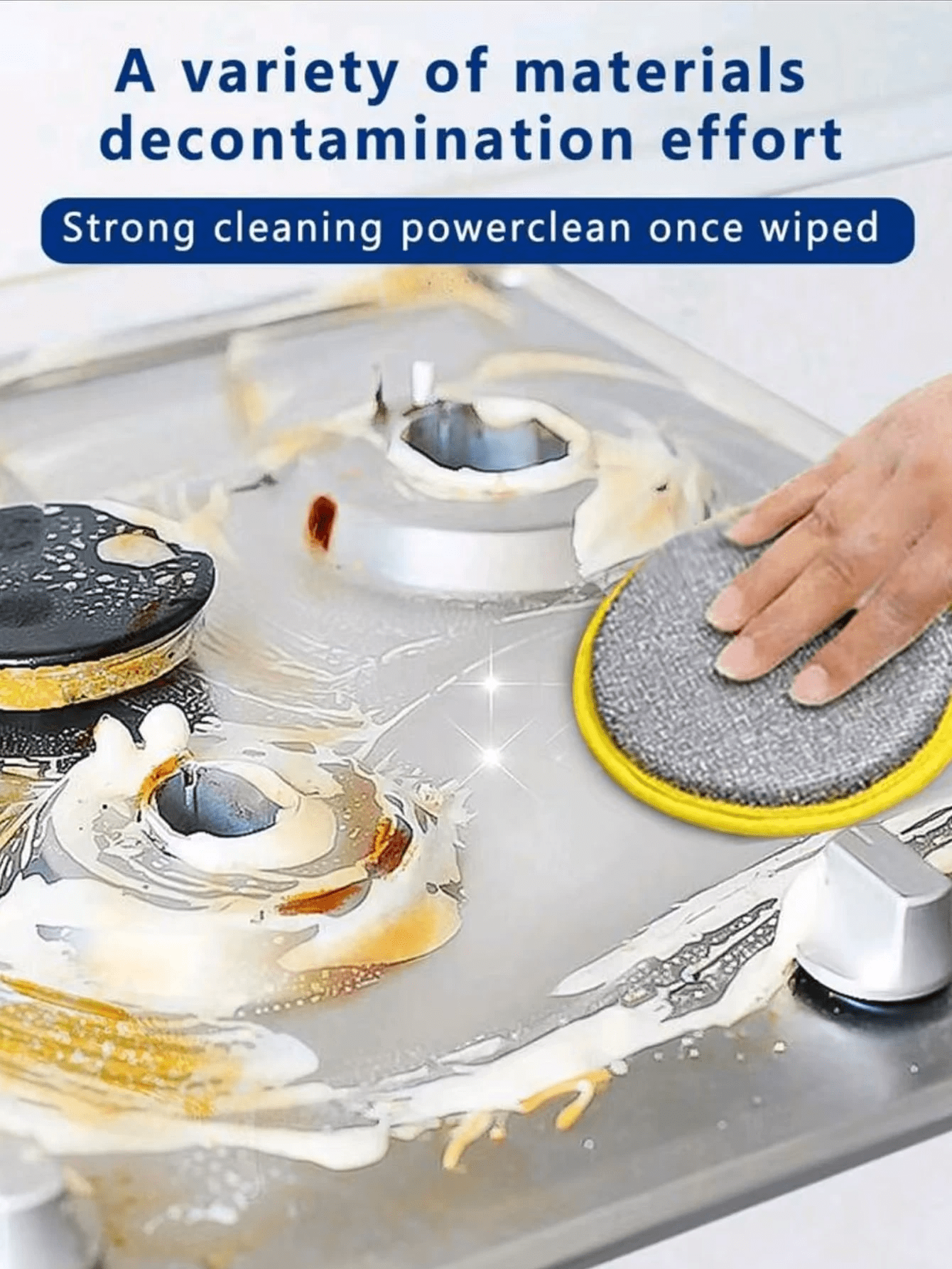 قطع إسفنج غسيل أطباق ذو وجهين مع منظف سلك فولاذي 1...