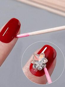 100/200/300/500/1000/2000 Stück Doppelkopf-Nagellack-Wischstifte aus Holz, kleine doppelköpfige Spitze für Augenbrauen-Tätowierung, Schönheitspflege-Make-up-Werkzeuge zum Abwischen, ca. 100 Stück/Packung (1/2/3/5/10/20 Packungen als Verpackungsmethode)