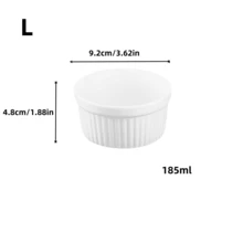 1 件/2 件白色陶瓷甜点/小模子杯，陶瓷材质圆形烤蛋杯，布丁杯烘焙纸杯蛋糕 DIY 蛋奶酥烘焙杯，甜点杯，微波炉和烤箱安全碗，厨房工具 - 白色 - 查看 7