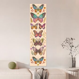 Butterfly Tapestry Boho Art Wall Polyester Tapestries Wall Hanging With 15*59 Inches Washable Tapestries Flags For Room,Home,Party Decor As Gifts For Men Women Friends Included Free Installation Package