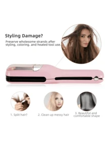 多功能理发器，USB充电式分叉修剪器，二合一无线女士电动分叉修剪器，轻松去除分叉和受损发丝，便携式双面刀片，令秀发柔顺，建议搭配精油使用