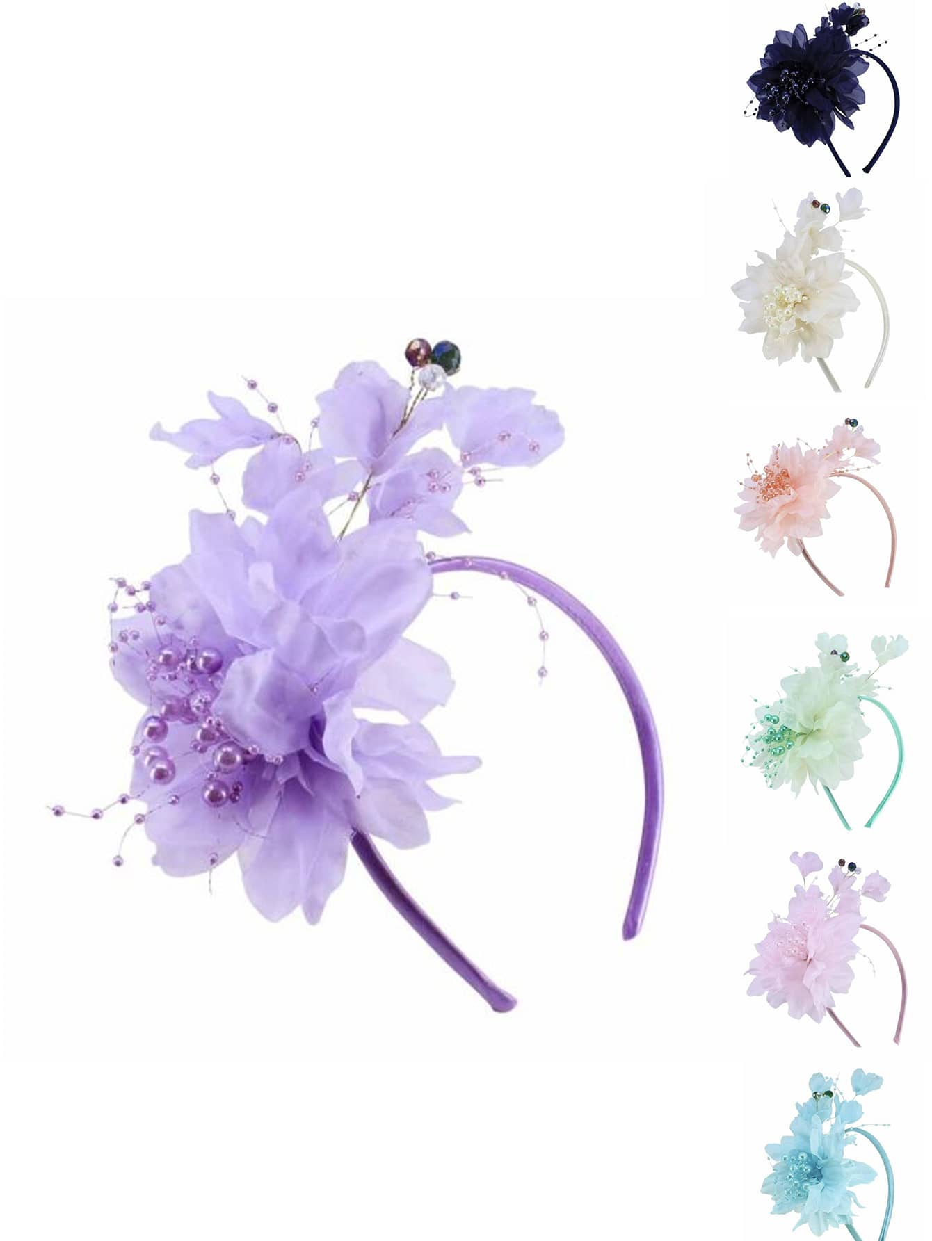 1 buc pălărie elegantă, pălărie Kentucky Derby, accesoriu de păr pentru femei, pălărie pentru petrecerea de ceai, agrafă de păr din voal de mireasă - Multicolor - Vizualizare 1
