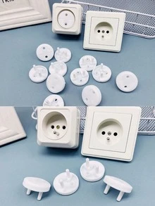 20/10/5/1個電源插頭保護蓋 插座蓋 安全插座蓋 防觸電插座蓋 隱藏式拉手安全電源插座蓋 3孔安全電源插座 北美標準電源插座蓋 絕緣保護插頭 嬰幼兒安全用品 - 白色 - 查看 6