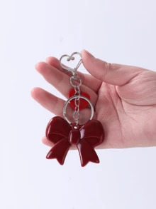 可爱勃艮第红色大蝴蝶结亚克力吊坠 Y2K 时尚甜美情书汽车钥匙扣包包饰品礼物女孩蝴蝶结夏季伴娘礼物 - 彩色 - 查看 7