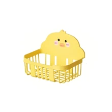 1 Piece Of Super Cute Little Yellow Duck Tissue Box Is Coming, Wall-Mounted Toilet Paper Holder, Wall-Mounted Toilet Paper Roll Holder, No Need To Drill Holes For Toilet Paper Holder, Bathroom Storage Rack, With Seamless Sticker Design