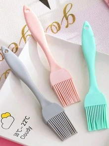 1/3 Silicone Barbecue Brush, Kitchen Pancake Sauce Brush, High-Temperature Resistant, Not Easy To Stick To Food, Durable And Non-Shedding Silicone Brush. Silicone Baking Supplies, Kitchenware.