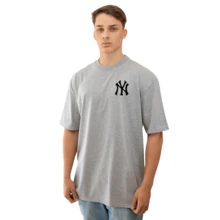 Oversized Printed Ny T-Shirt 100% Cotton Top - Bt030 - 灰色 - 查看 2