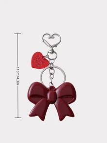 可爱勃艮第红色大蝴蝶结亚克力吊坠 Y2K 时尚甜美情书汽车钥匙扣包包饰品礼物女孩蝴蝶结夏季伴娘礼物 - 彩色 - 查看 10