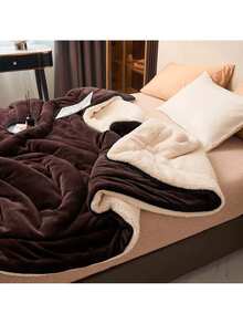Coberdrom Confortável e Macio Em Vários Tamanhos e Cores - Simula lã de Carneiro - Marrom - Visão 1