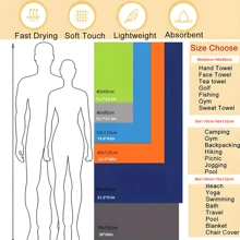 1 pezzo Asciugamano da campeggio monocromatico, asciugamano da viaggio in microfibra super assorbente e ad asciugatura rapida, asciugamano da spiaggia ultra morbido e compatto ad asciugatura veloce, adatto per nuoto, spiaggia, fitness, escursionismo, yoga, viaggi, zaini sportivi, con custodia con cerniera, accessori da spiaggia, galleggiante da piscina