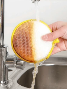 10 件装双面洗碗海绵，带钢丝刷，持久耐用且可重复使用的厨房清洁海绵，适用于餐具、桌面、炉灶表面等。 - 彩色 - 查看 8