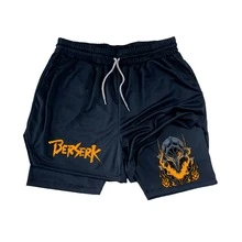 Compression T-Shirt And Compression Shorts Kit 2 In 1 Anime Manga Art Bersek Knight Art - Black - View 4