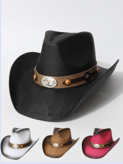 1pc Women's Western Cowboy Hat, Suitable For Beach Sun Protection, Music Festivals, Western Themed Events, Vintage Parties, Costume Parties, Birthdays, Performances, And Daily Wear