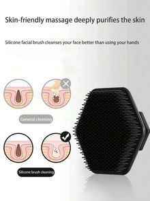 قطعة واحدة فرشاة جديدة من السيليكون للرجال، فرشاة تدليك/للحيية/للاستحمام، مناسبة لتنظيف لحية الرجال، أداة لغسل الوجه، فرشاة تنظيف محمولة يومية للمنزل/السفر - متعدد الألوان - مشاهدة 2