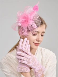 3 件套迷人帽子和蕾丝手套，适合女士，花式茶会帽子 2024 优雅 1950 年代肯塔基德比帽子发夹，适合新娘婚礼派对鸟笼面纱头带，1920 年代赛马头饰，复古布里奇顿软呢帽贝雷帽 50 年代服装教堂帽黑色面纱，适合葬礼 1940 年代礼服维多利亚帽药盒帽洛丽塔配饰，适合女士女孩生日母亲节万圣节圣诞节礼物