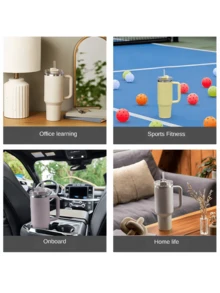 Outdoor Sports Water Bottle 40 Oz H2.0 Insulated Mug With Handle, Double Vacuum Insulated Stainless Steel Water Bottle, High Quality Summer Drinking Portable Handheld Water Bottle, Travel Mug, Iced Coffee Mug, Perfect Gift Choice For Outdoor Camping, Hiking, Driving, Traveling - Màu Hồng Tươi - Xem 6