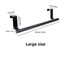 1pc Sink Towel Rack Set, Large + Small Size, Cabinet Door Hanging Towel Rack In Black/Silver/White, No Drill, Fits Kitchen Cabinet Doors And Drawers, Multi-Purpose Towel Rack - Black - View 18