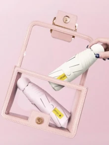 Portable Compact Lightweight Travel Umbrella, Waterproof, Automatic Open, Close. - Màu tím - Xem 9