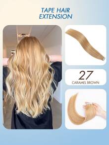 20pcs Tape In Hair Extensions Human Hair Color 60 Platinum Blonde 14-22 Inch 100% Human Hair Invisible Tape In Hair Extensions - Multicolor - View 29