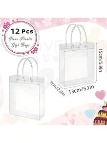 10pcs-Holiday Party Tote Bags, Transparent Pvc Gift Bags, Halloween Gift Bags,Festival Gift Bags, Reusable Clear Tote Bags, Small Business Supplies, Best Cheap Items, Shopping Bags, Party Bags, Wedding Birthday Party Favor Bags, Craft Tote Bags, Party Favors, Cheapest Items Available,