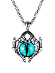 1pc Men's Hip Hop Punk Skull Devil's Eye Necklace - Evil Eye Skull Necklace - View 14