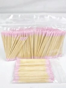 100/200/300/500/1000/2000 Stück Doppelkopf-Nagellack-Wischstifte aus Holz, kleine doppelköpfige Spitze für Augenbrauen-Tätowierung, Schönheitspflege-Make-up-Werkzeuge zum Abwischen, ca. 100 Stück/Packung (1/2/3/5/10/20 Packungen als Verpackungsmethode)