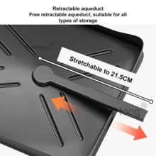 NetHong Retractable Chopper Spoon Fork Bowl Utensil Holder Retractable Dish Drainer Rack(Black) - Black E - View 7