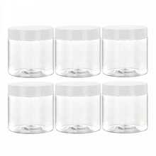 6 个直径 7 厘米塑料储物瓶，带白色盖子，油漆罐，面霜和面膜容器，眼霜和面霜瓶，PET 透明样品瓶，化妆品包装 - 白色 - 查看 2