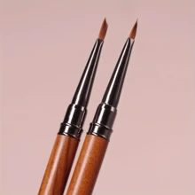 专业朱砂木美甲笔，三角笔尖 | 花卉蝴蝶图案，可按压花瓣叶片装饰 | 无香型美甲工具，适用于DIY/美甲沙龙，单件套装 - 棕色 - 查看 7