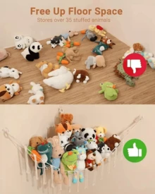 NetHong Kids Toy Hammock Hand-Woven Soft Storage Mesh Net For Teddy Bear Bedroom Cuddly - White - View 8
