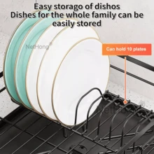 NetHong Retractable Chopper Spoon Fork Bowl Utensil Holder Retractable Dish Drainer Rack(Black) - Black E - View 8