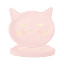 10 件/20 件/50 件粉色猫纸盘猫形晚餐派对盘子适用于可爱小猫派对用品一次性餐具盘子适用于猫主题生日婴儿派对装饰礼品 - 彩色 - 查看 1
