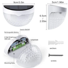 2/4/6 Packs Solar Fence Lights, Solar Deck Lights, Solar Wall Lights, Solar Wall Mount Outdoor Waterproof Fence Lamp, White LED Lamp, Lighting For Garden, Home, Patio, Yard, Garage, Camping, Step Stair Gift For Birthday, Halloween, Christmas Party Decoration (White - White Light) - White - White Light - View 3