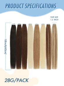 20pcs Tape In Hair Extensions Human Hair Color 60 Platinum Blonde 14-22 Inch 100% Human Hair Invisible Tape In Hair Extensions - Multicolor - View 8