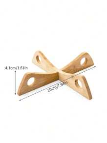 2 piezas Soportes para ollas y tazones de bambú con forma de cruz, resistentes al calor, aislantes