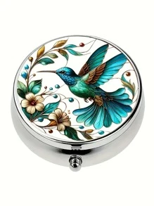 Set Of 1 Soft Hummingbird Shaped Pill Case, 1 Triple Compartment Pill Box, 1 Mini Pill Case, 1 Wallet Pill Case, 1 Portable Pill Box, 1 Pocket Or Wallet Pill Container, 1 Decorative Metal Vitamin Case, 1 Unique Travel Gift