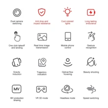 Drone cuadricóptero con luz colorida  E88D cámara dual HD1080P WIFI FPV juguete de regalo de altura Dron - Gris - Ver 7