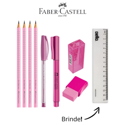 Kit Escolar Volta às Aulas Faber Castell Grip 9 itens